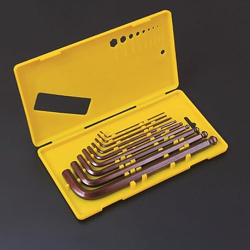 9Pcs Ball End Hex Key Set Alloy Steel L Wrench Kit Smooth Burr for Narrow Slant Repair with Storage Box