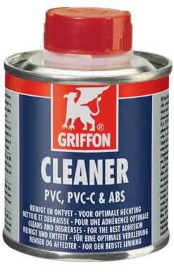 HAF – Griffon PVC-rengörings/rengörare 250 ml för rör och beslag av PVC-U, PVC-C och ABS | Snabbabsorberande specialrengörare för beredning av PVC-lim | Tar bort fett, smuts och rester