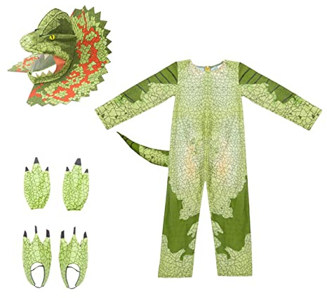 Hailong Ming Costume Da Triceratopo Dinosauro Tutina Tuta Dinosauro Costume Da Bambino per Costumi Cosplay di Halloween, M
