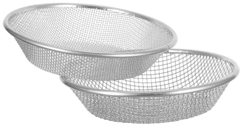 Tamices de Suelo Redondos 2 Piezas, Hierro Galvanizado Plata