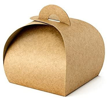 P&D Geschenkbox 8,5x8.5x7cm 10er Set Kraftpapier Gastgeschenke Geschenkschachtel Hochzeit braun