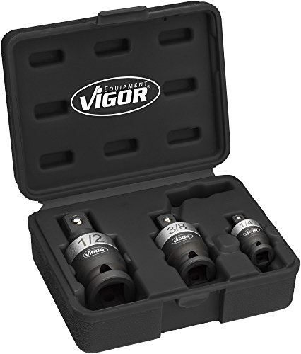 Vigor Kraft-Gelenk Satz (Vierkant 6,3 mm (1/4 Zoll), 10 mm (3/8 Zoll), 12,5 mm (1/2 Zoll), 25° Schwenkwinkel) V5505