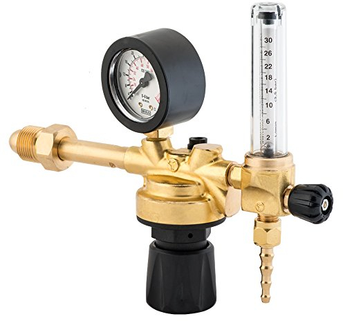 RIDUTTORE DI PRESSIONE OXYTURBO ARGON CON FLUSSOMETRO F246400D98 BOMBOLE 300 BAR SALDATRICI MIG MAG TIG USCITA 3.5 BAR