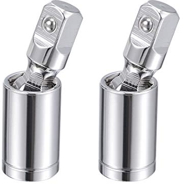 uxcell 2 Pcs 3/8Inch Drive Universal Joint Swivel Deep Socket, Cr-V