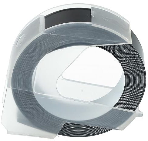 vhbw 3D Prägeband-Schriftband-Kassette Ersatz für Dymo 0898132 für Etiketten-Drucker 12mm Weiß auf Schwarz