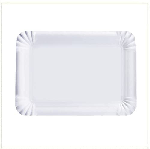 VIRSUS Vassoio di Cartone Bianco per Pasticceria - Pacco da kg. 10 (Circa 55pz) - Formato cm. 33x43 cm Mis. 8 - Vassoi rettangolari monouso Utilizzabili per servire Dolci, pasticcini, Torte