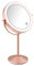 Micacorn Makeup Mirror - USB Rechargeable 7x Magnified Vanity LED Mirror with 360° Rotation, 3 Color Lighting Modes, Touch Screen Brightness Adjustable (Rose Gold)