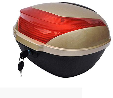 ZXCASDF Topcase Motorradkoffer, Hinterhelm Aufbewahrungskoffer,Top Case Box,Top Case Universal, Helmkoffer Für Roller, Motorrad, Mofa & Quad,Champagne Gold