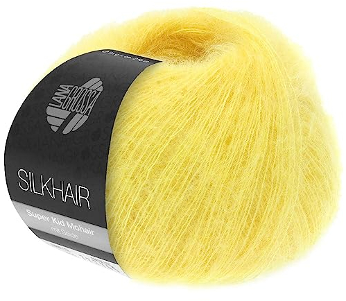 LANA GROSSA Silkhair | Feines Lace-Garn aus Superkid Mohair mit Seide | Handstrickgarn aus 70% Mohair (Superkid) & 30% Seide | 25g Wolle zum Stricken & Häkeln | 210m Garn FB 158
