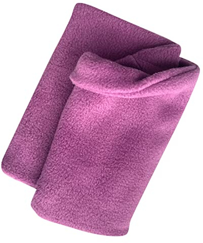 Wollhuhn Warmer Loop - Pañuelo para niños y adultos, hecho a mano en Alemania, doble capa, reversible, forro polar de alta calidad, forma estable, para invierno, Liso Lila, talla única