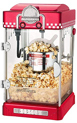 MNSRRN Retro Makcorn Maker, 300W Comercial de Acero Inoxidable, Tiempo Corto de precalentamiento, maquinaria de Palomitas de maíz