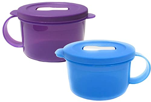 Tupperware CrystalWave Suppentassen, Blau und Violett, 2 Stück