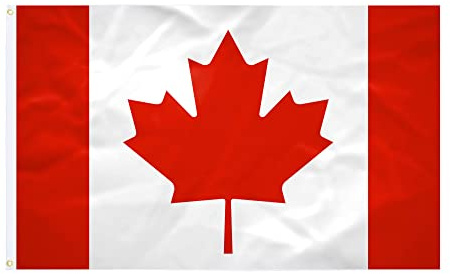Drapeau Canada - 60x90cm - Tissu Renforcé - Couture Durable - Couleurs Vives - Drapeau Extérieur Intérieur - Oillets Intégrés - Drapeau National