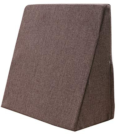Bettkeil-Kissen-Stärkungsschwamm für Betten, Sofas, Tagesbetten, abnehmbarer und waschbarer Bezug, perfekt zum Schlafen oder Lesen, Beinerhöhung, Rückenstütze, 20 Farben (Braun 50 x 45 x 20 cm)