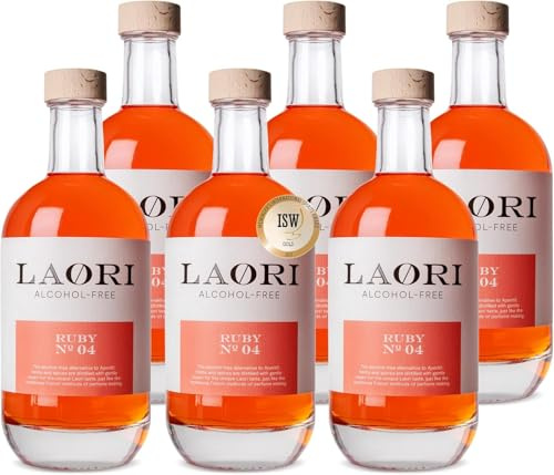 Laori Ruby No 04 Alkoholfreier Spritz 6x500 ml | Fruchtig-frischer Alkoholfreier Aperitif mit pinker Grapefruit & Orange | Perfekt für Italian Spritz & alkoholfreie Cocktails | Nur 65 Kalorien & vegan