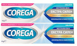 Monxu 2er Pack Coreg-a Neutral Geschmacksneutral Extra Starker Zahnersatz Kleber, Zahnkleber Kleber für den ganzen Tag, mehr Komfort, 40 g x 2 = 80 g