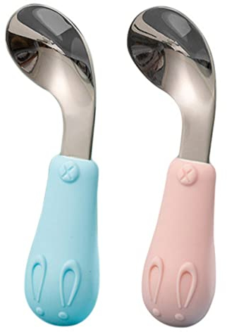 2st Fütterungslöffel Silikon-utensilien Griffiger Löffel Für Kinder Baby Esslöffel Löffel Für Babynahrung Löffel Zum Füttern Von Säuglingen Löffel Aus Silikon Kleinkind Kieselgel