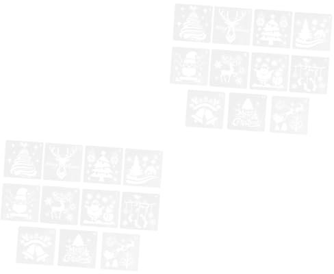 EXCEART 2 Sets Weihnachtsblöcke Weihnachtsschablonen Wiederverwendbare Scrapbook-schablonen Frohe Weihnachten-schablonen 11 Stück * 2
