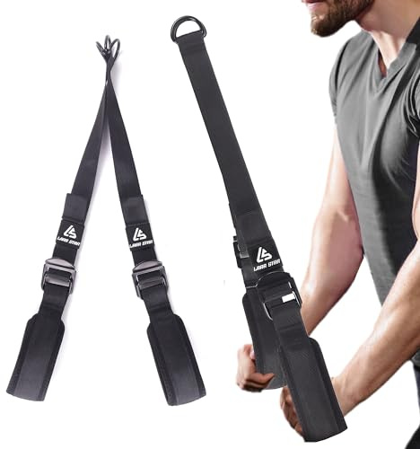 LARA STAR Verstellbare, robuste Trizepsseil-Kabelbefestigung für Fitnessstudio, 45–79cm, extra Langer Arm, zum Herunterziehen für Heim-/Fitnessgerä (schwarz)