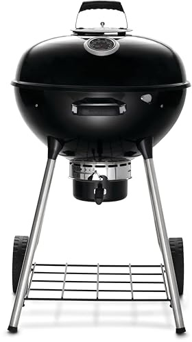 Napoleon - NK22 Holzkohlegrill, schwarz, porzellanemaillierter Deckel und Schüssel, Chrom Grillrost