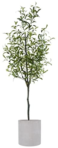 Plantas Artificiales Árbol De Simulación De Planta De Olivo Artificial con Lavabo Redondo Plantas Verdes Árbol Falso para Decoraciones De Interior O Exterior Planta Artificial (Size : 180cm)