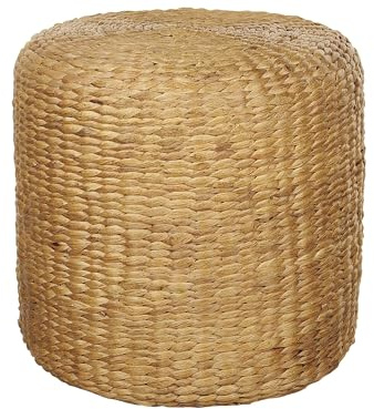 Beliani Pouf Wasserhyazinthe natürlich ⌀ 40 cm handgefertigt Hocker Boho-Stil Bichir II