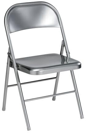 Chaise Pliante Métal - Lot de 2 (Gris)