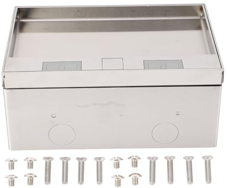 Toma de Corriente Empotrada en el Piso, 3 Enchufes Estándar Europeos, 4000W, Acero Inoxidable, Impermeable, Instalación Integrada para Oficina