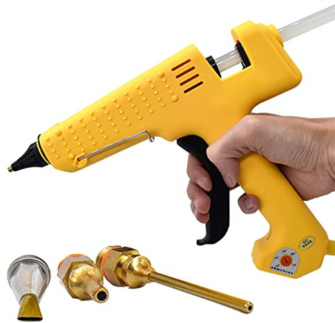 WAOBE Pistola per colla a caldo professionale da 250 W, temperatura regolabile, produzione industriale, set di pistole in silicone ad alta potenza con stick di colla da 11 mm