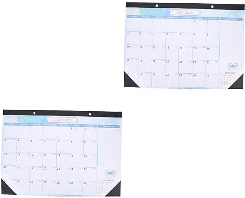 Tofficu 2stücke Wandkalender Monatskalender Für Zuhause Praktischer Wandkalender Mit Einzigartigem Design Für Büro Und Wohnräume Wanddekoration Mit Platz Für Notizen
