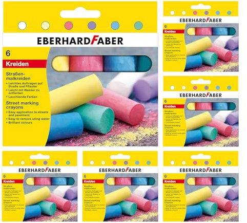 Eberhard Faber 599027 - Tiza de Carretera Colori, 36 tizas en 6 Vivos Colores