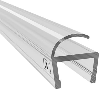 WAKA Premium Duschtür & Duschlippe PRO-F Duschdichtung Optisch Transparent, Duschdichtungen für Duschtüren 8mm Glas Länge 2000mm Duschkabinen Dichtungen & Duschtürdichtung mit der Besten Qualität