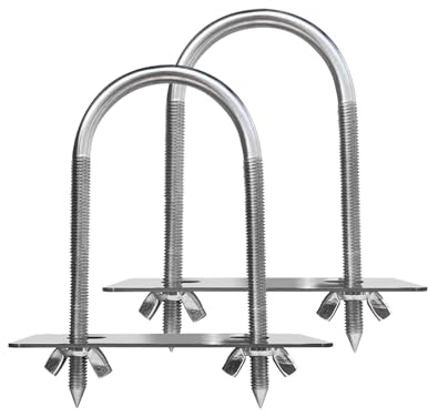 Rotisserie Gabel U-Bolzen 304 Edelstahl 2 Stück für Rotisserie Grill, 14 cm langes Fleischfachzubehör, 6,9 cm breite Spießstange, Drehspieß-Teile