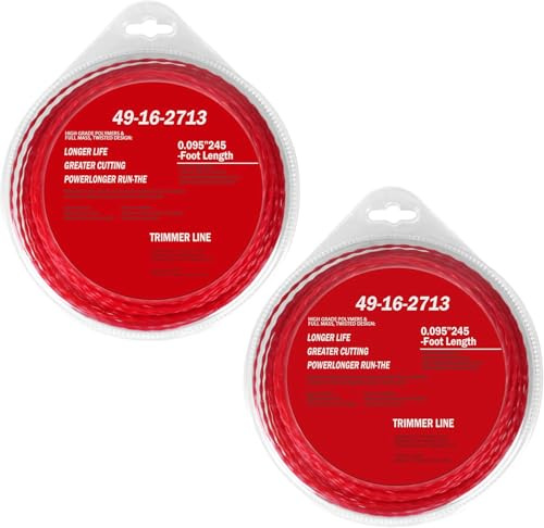 Rawolp 49-16-2713 Trimmerschnur, quadratisch, 0,241 cm x 76,2 m, robuster Ersatz