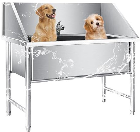 Dog Grooming Tub, Professional Stainless Steel Pet Dog Bath Tub, with Faucet Accessories Dog Washing Station,Dog Washing Station for Home(120 * 50cm Deep)