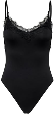 Only Onllimonna S/L Lace Singlet Body JRS, svart, l, svart, L