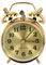 rupusiner Wind Up Alarm Clock, Gold Metal Twin Bell Manual Vintage Table Desk Mechanical Clock Horseshoe (no Batteries)