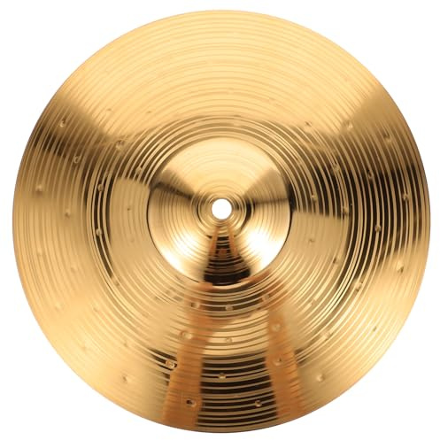 VINTORKY Übungstrommelbecken aus Legierung Goldfarben Leicht und Tragbar Einfaches Design für Schlagzeugset und Jazz Drum