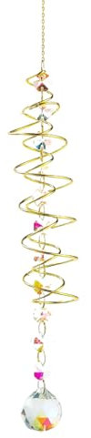 SSKHE Bonita Campana de Viento Atrapasol Decorativa, Campana de Viento Espiral de Cristal, Atrapasol Coloreado Suspendido, Ideal para Ventanas, Jardín al Aire Libre y Fiestas
