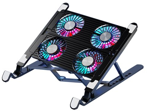 Almohadilla de refrigeración para laptop, enfriadores para laptop, ventilador de juegos, soporte estable, soporte plegable de refrigeración ajustable, bajo consumo de energía