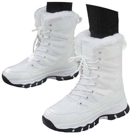 Générique Apres Ski Homme Bottes De Neige Femme Imperméable Hiver Botte Echarpe Noel Chaussures Chaudes Chaussure Fourrée Boots Bottines Écharpe Polaire Après Bottine Etole Blanche Randonnée D'hiver