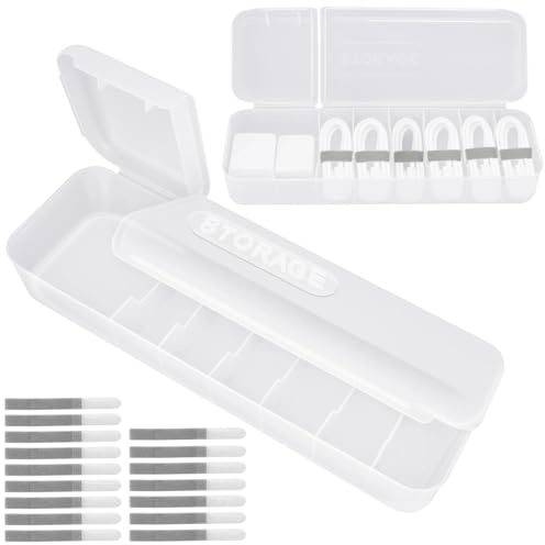 Yonality 2 Piezas Organizador de Cables con Tapa, Caja de Gestión de Cables de Plástico, con 7 Compartimentos y 16 Bridas, Almacenamiento de Cables para Guardar y Clasificar Cable de Carga
