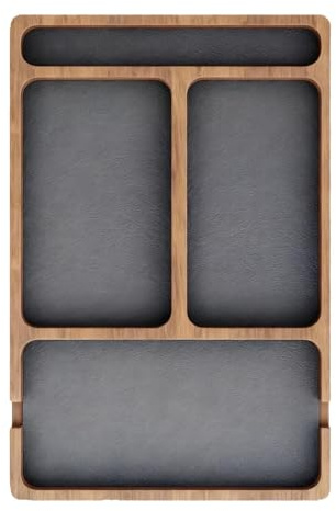 Papier-Organizer – Tisch-Organizer, natürliches Holz mit Aufbewahrungsbox, multifunktionale Schreibtischablagen, natürliches Holz mit Schreibtischablage, Büro-Schreibtisch-Organizer für Stifte, Kabel