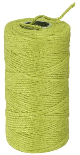 M METERXITY 1-Pack Jute Twine String 2mm x 328ft/100m, Light Green | Garden Twine String for Crafts, Gift Wrapping, Gardening Plants, Durable Plant Ties Thick Rope