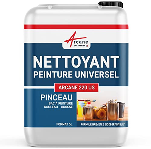 Nettoyage pinceau, solvant, peinture, diluant, tous types de peintures, vernis, lasure, brosse, rouleau - 5 L - ARCANE INDUSTRIES