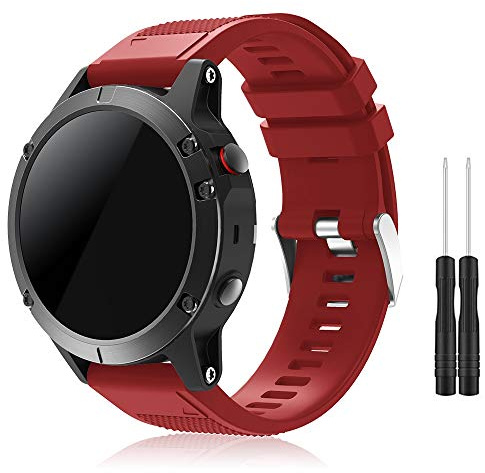 TOPsic Fenix 5 Straps, Quick Fit 22mm Soft Silicone Sport Replacement Band for Fenix 5/Fenix 5 Plus/Forerunner 935/Fenix 6/Fenix 6 Pro/Fenix 7/Fenix 7 Solar/Fenix 7 Sapphire Solar