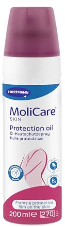 MoliCare Skin - Huile Protectrice Pour l’Effleurage des Points d’Appui - pH Neutre à la Peau - 200 ml