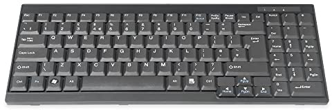 DIGITUS KVM-tangentbord – Ersättning för DS-72210 / DS-72211 – UK QWERTY-layout – Reservdel eller eftermonteringssats för LCD-KVM-konsoler – Enhetsspecifik anslutning – Svart