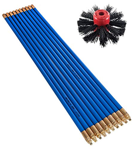 Bailey Lockfast Chimney Sweep Brush & Rod Set - 6 Brush + 10 Rods