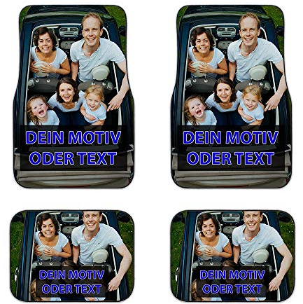 Universale Auto-Fußmatte zum selbst Gestalten mit eigenem Foto Bedrucken Lassen/Autoteppich / 4er Set - Vorn & Hinten